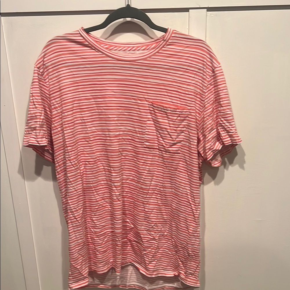BONOBOS pink/Red Striped Men's Pocket  T-Shirt